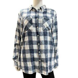 Dizzy Lizzy Checkered Long Sleeves Button Up Shirt Womens Size 1X (D10085)‎